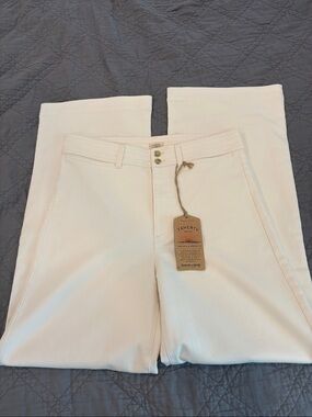 NWT Faherty Stretch Terry Harbor Pants in Egret